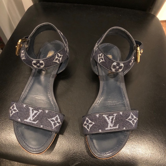 Louis Vuitton Shoes - Louis Vuitton denim sandals. Euro size 36